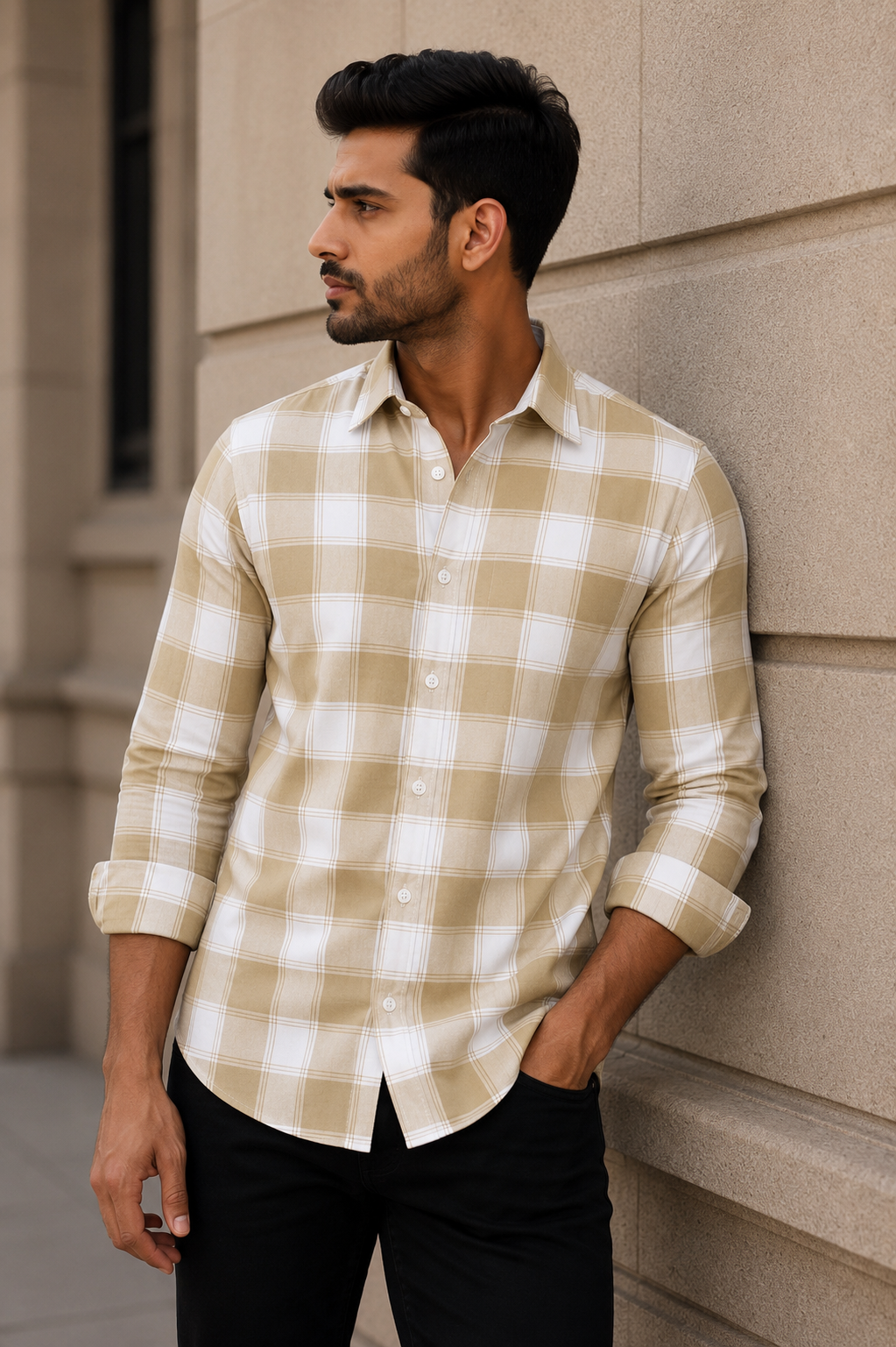 Checks Shirt With Jeans Combo