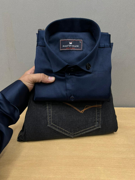 Plain Shirt With Jeans Combo