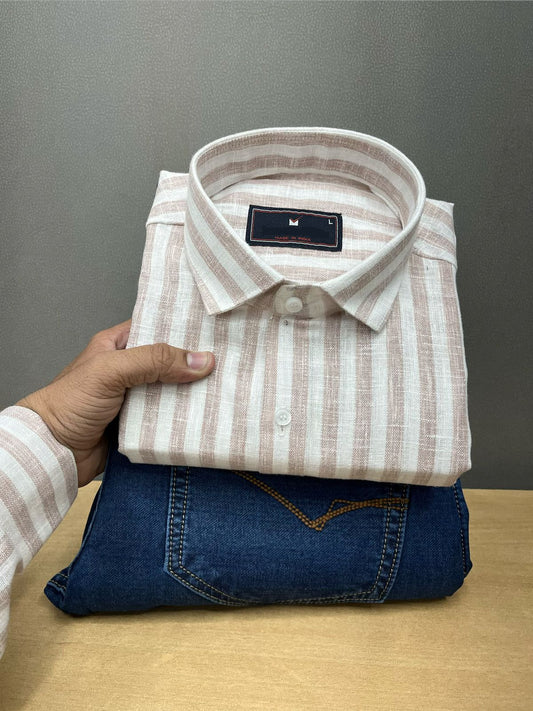 Linen Lining Shirt With Jeans Combo