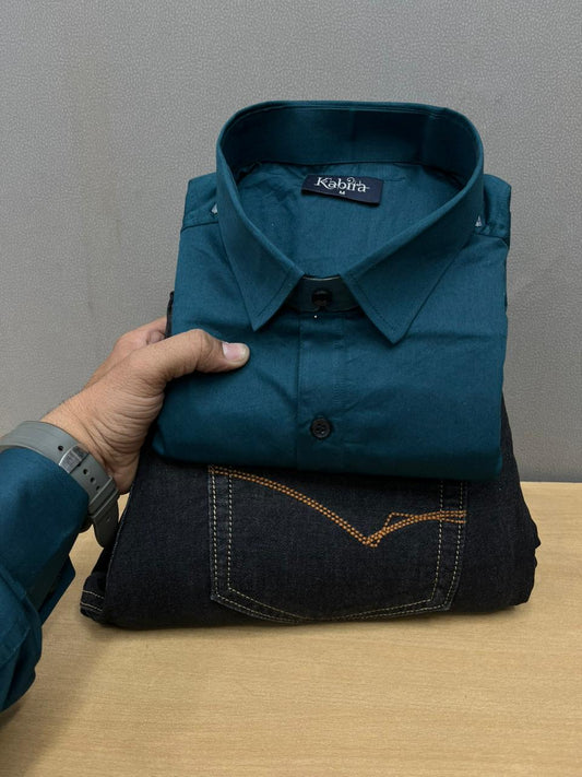 Plain Shirt With Jeans Combo