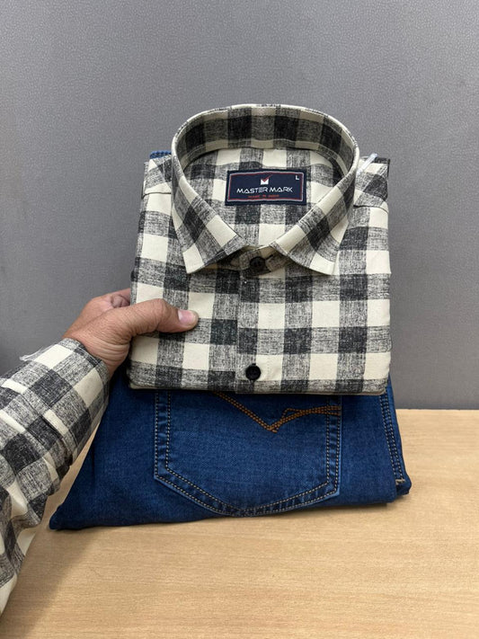 Checks Shirt With Jeans Combo