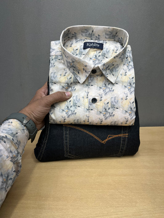Printed Shirt With Jeans Combo