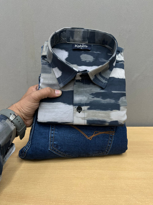 Printed Shirt With Jeans Combo