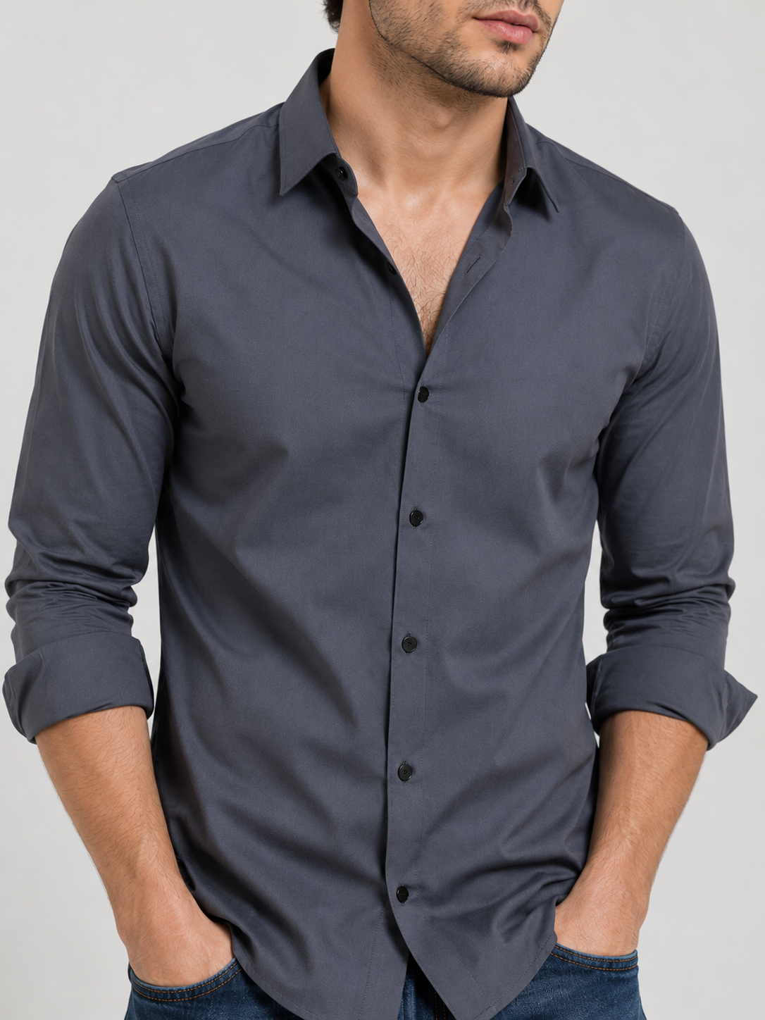 Satin Shirt With Jeans Combo