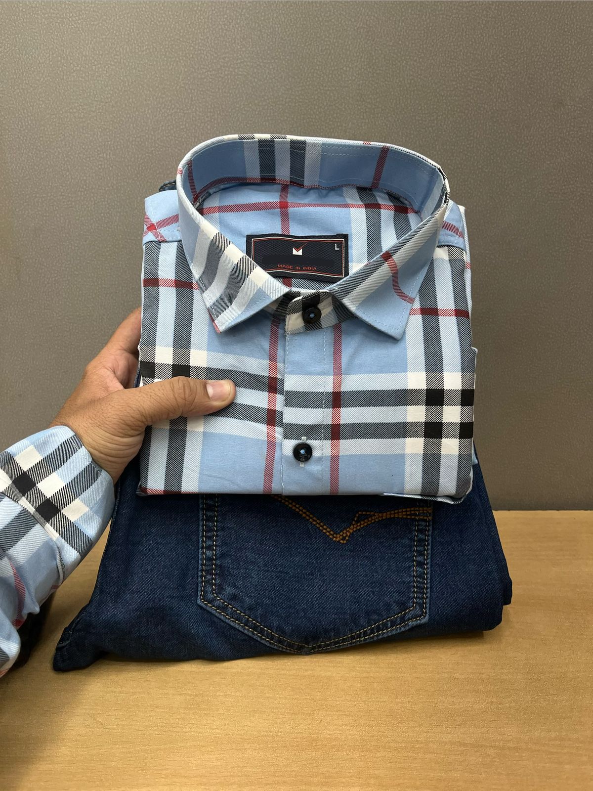 Checks Shirt With Jeans Combo