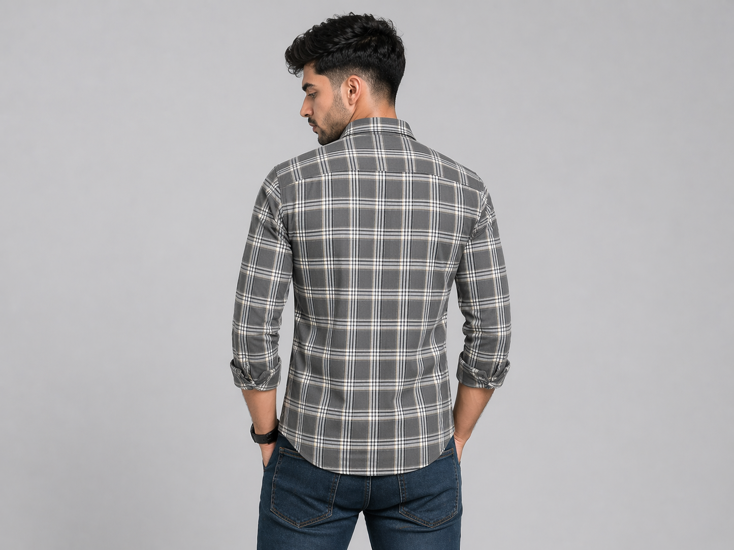 OXFORD CHECKERED SHIRT WITH JEANS COMBO