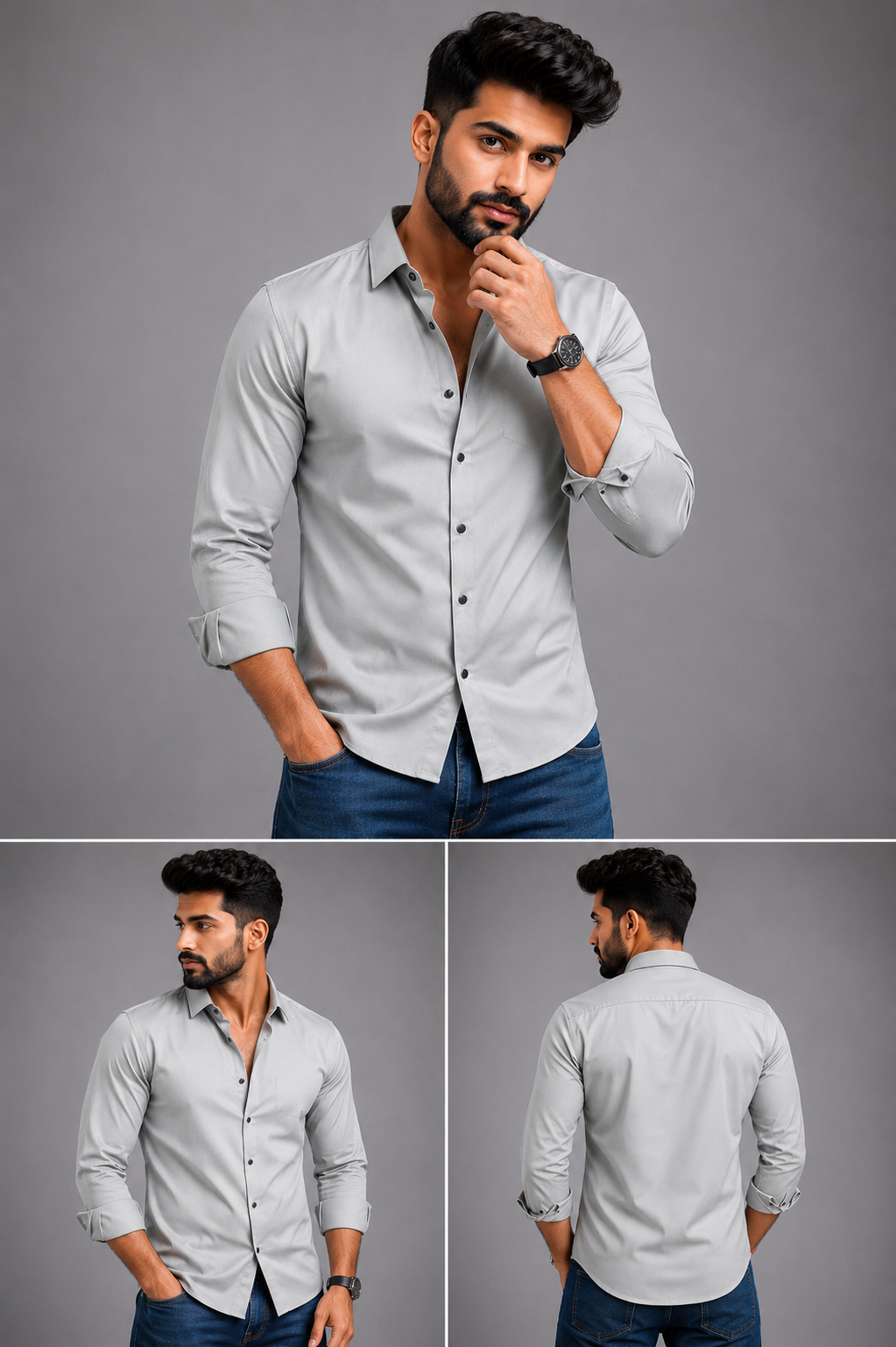 Classic Plain Satin Shirt for Men – Party & Office Wear