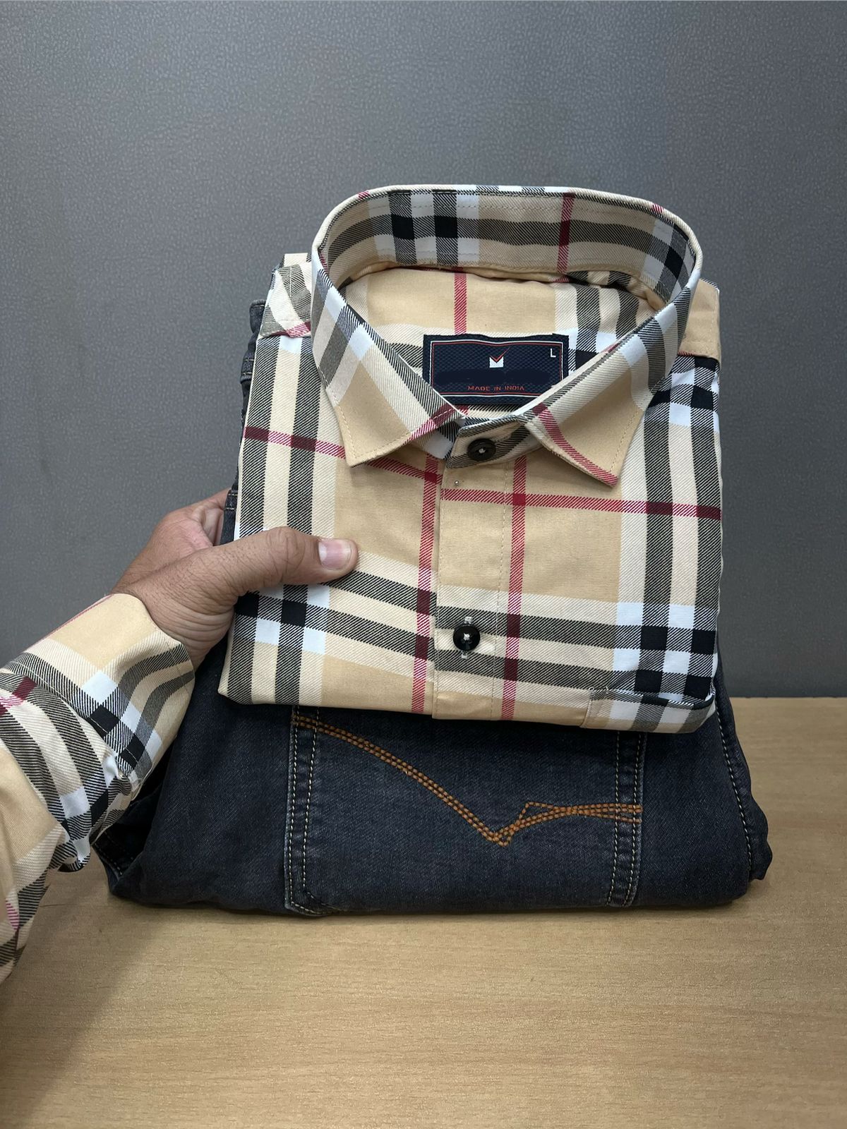 Checks Shirt With Jeans Combo