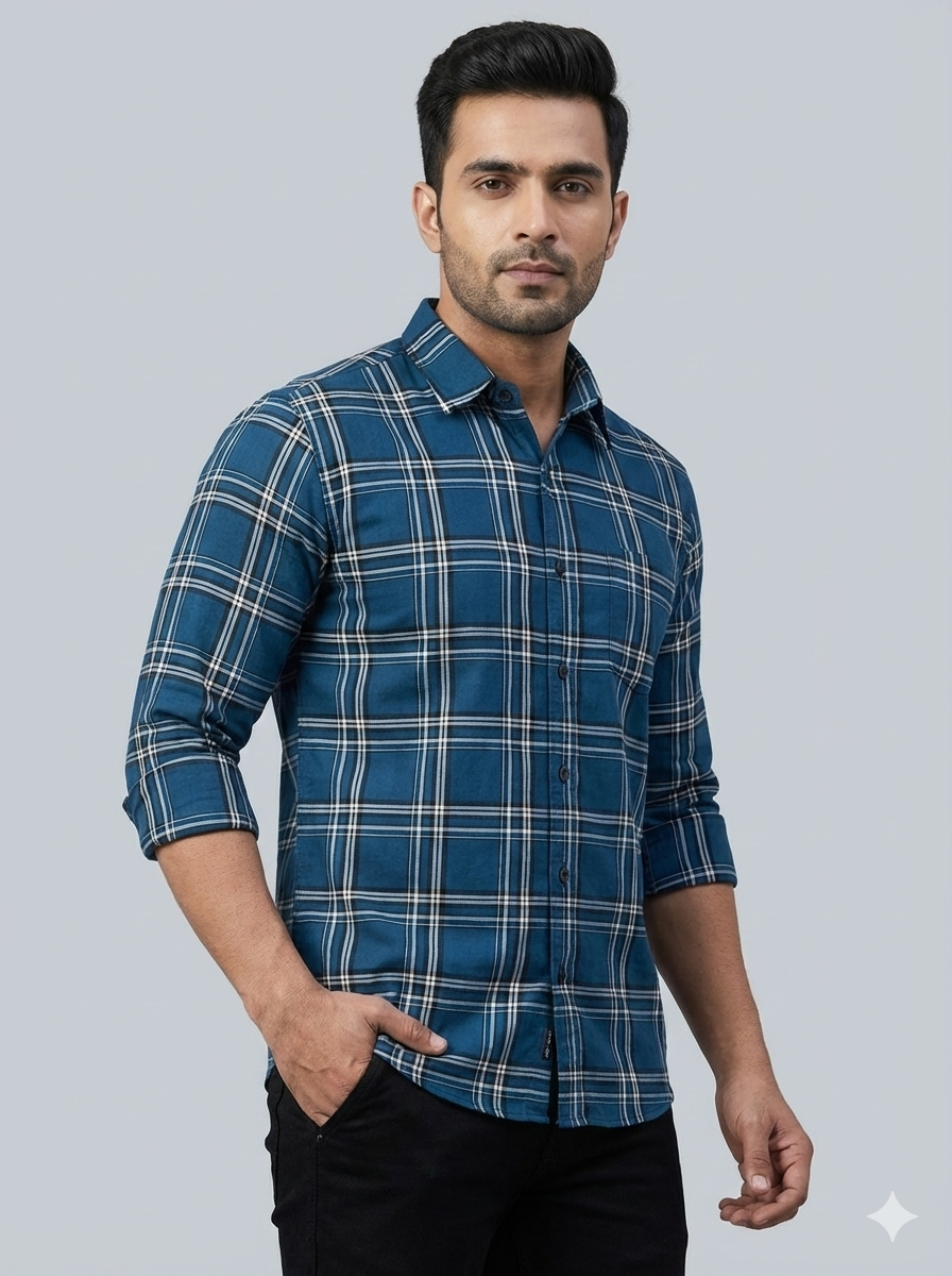 Checks Shirt With Jeans Combo