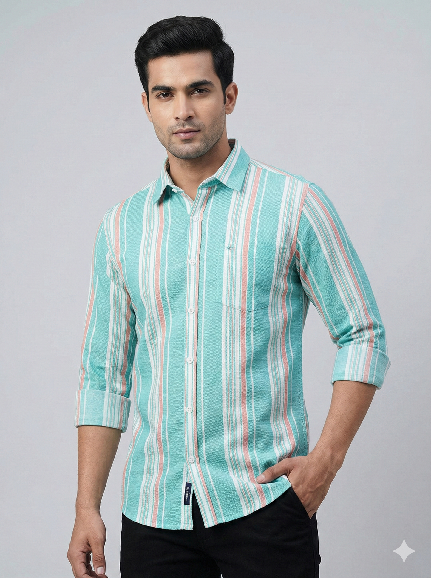 Lining Shirt With Jeans Combo