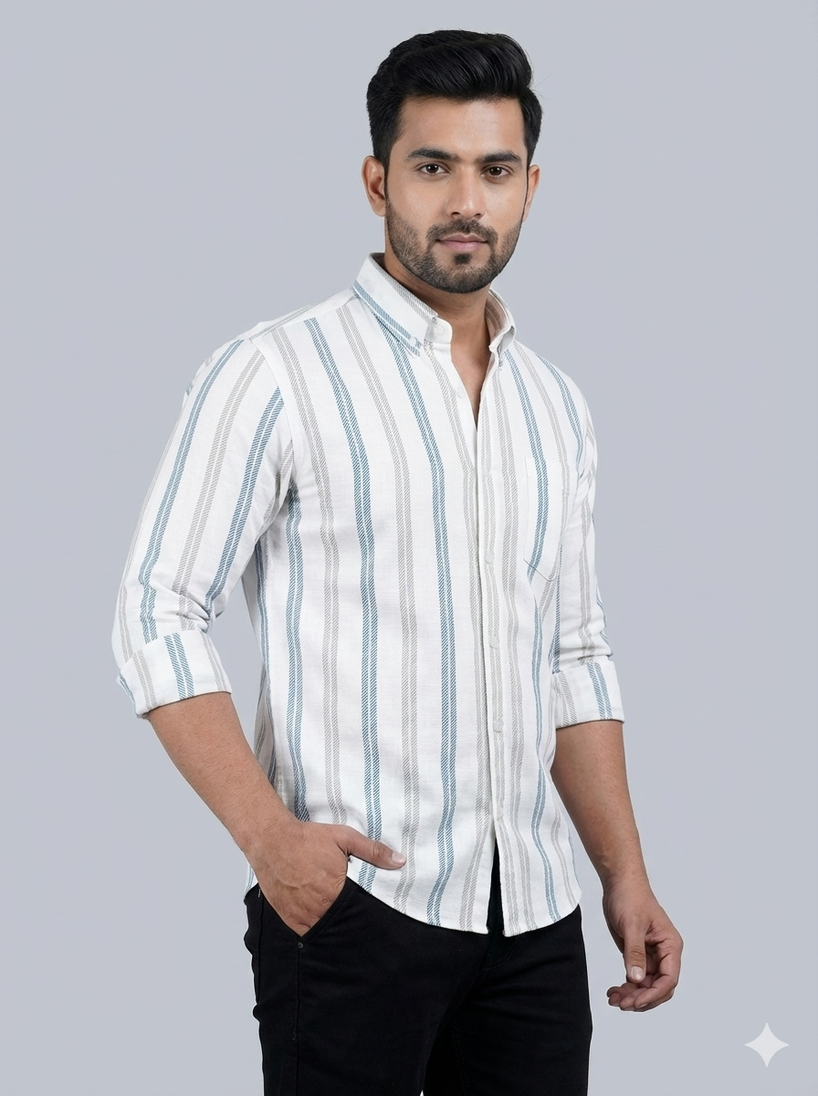 Lining Shirt With Jeans Combo