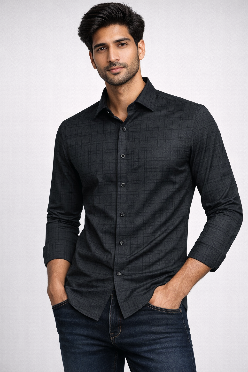 Checks Shirt With Jeans Combo