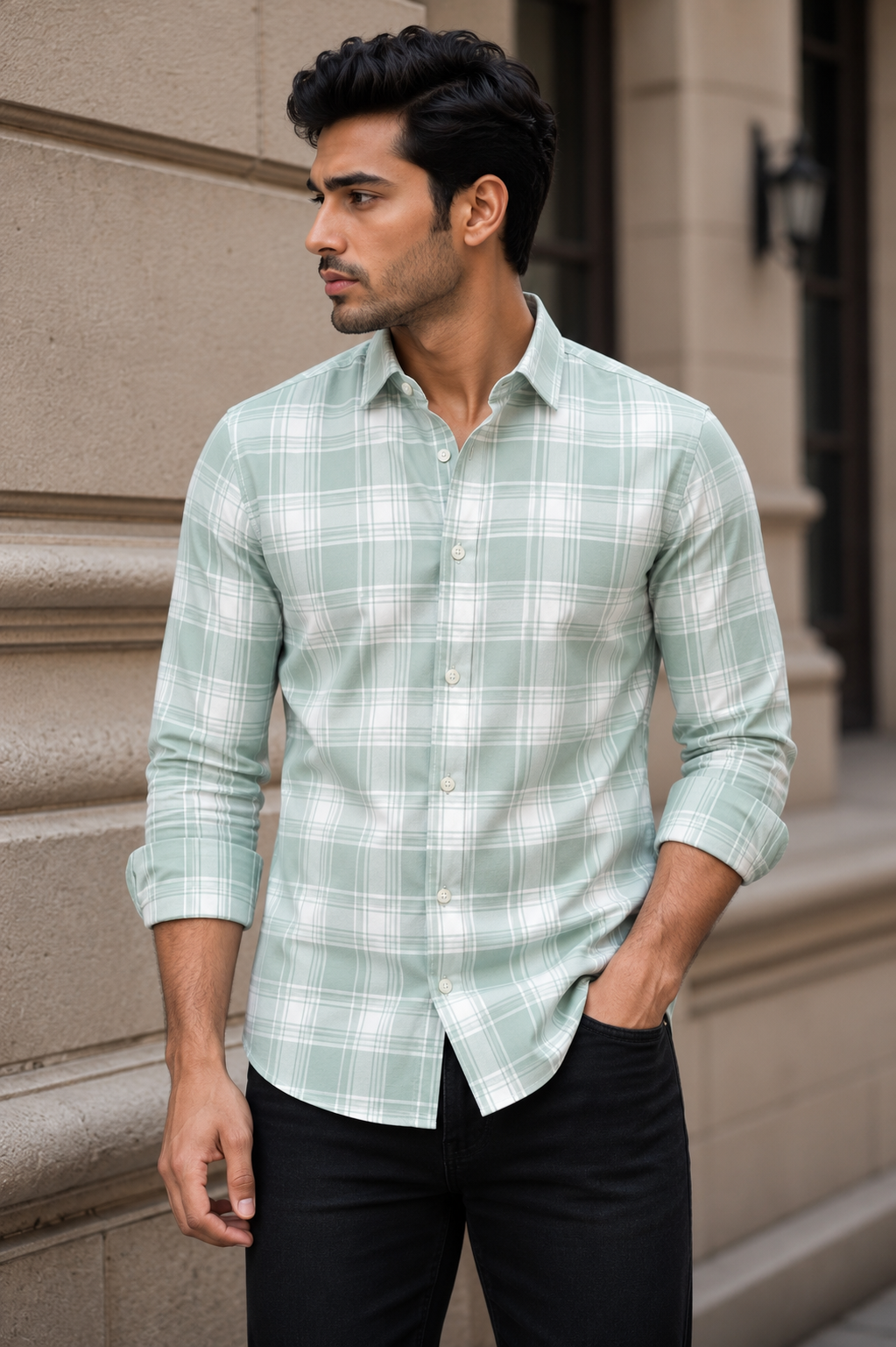 Checks Shirt With Jeans Combo