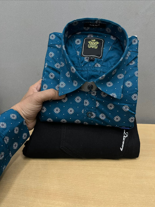 Printed Shirt With Jeans Combo