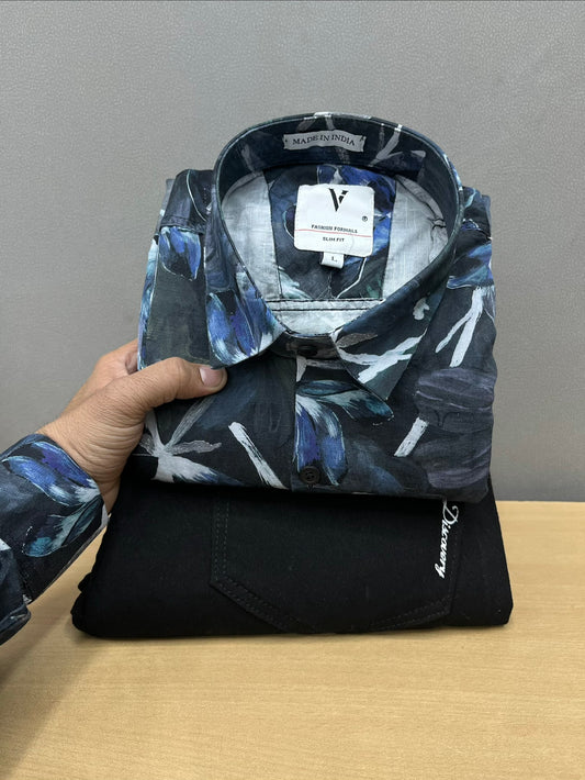 Printed Shirt With Jeans Combo