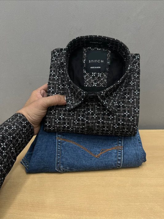 Printed Shirt With Jeans Combo
