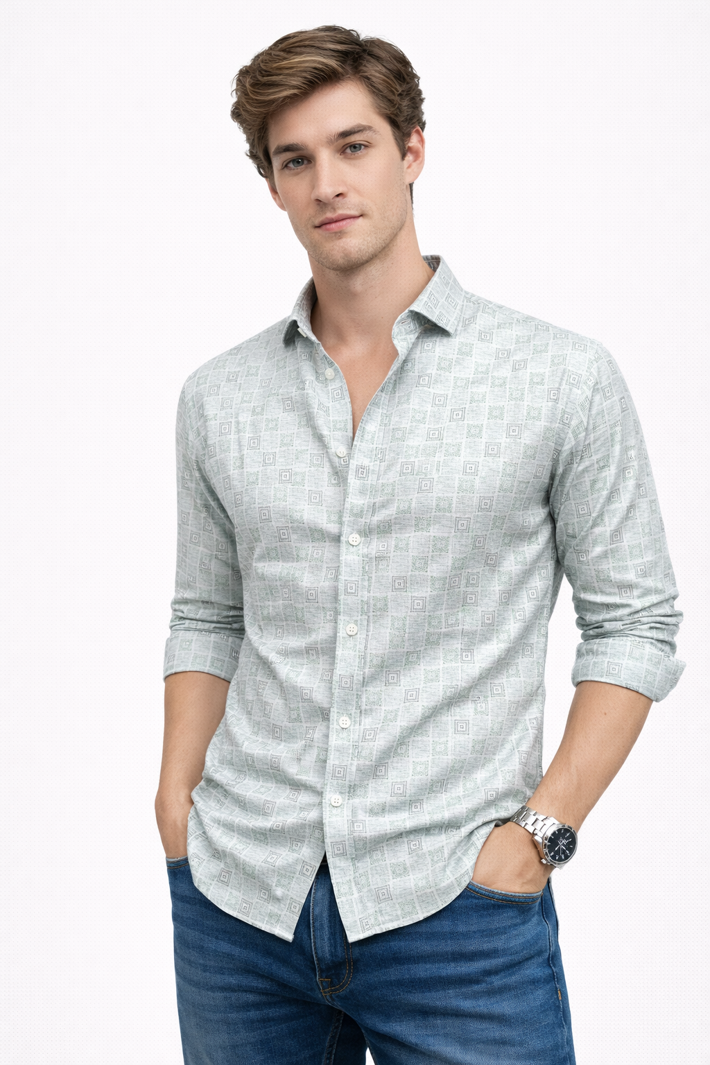 Printed Shirt With Jeans Combo
