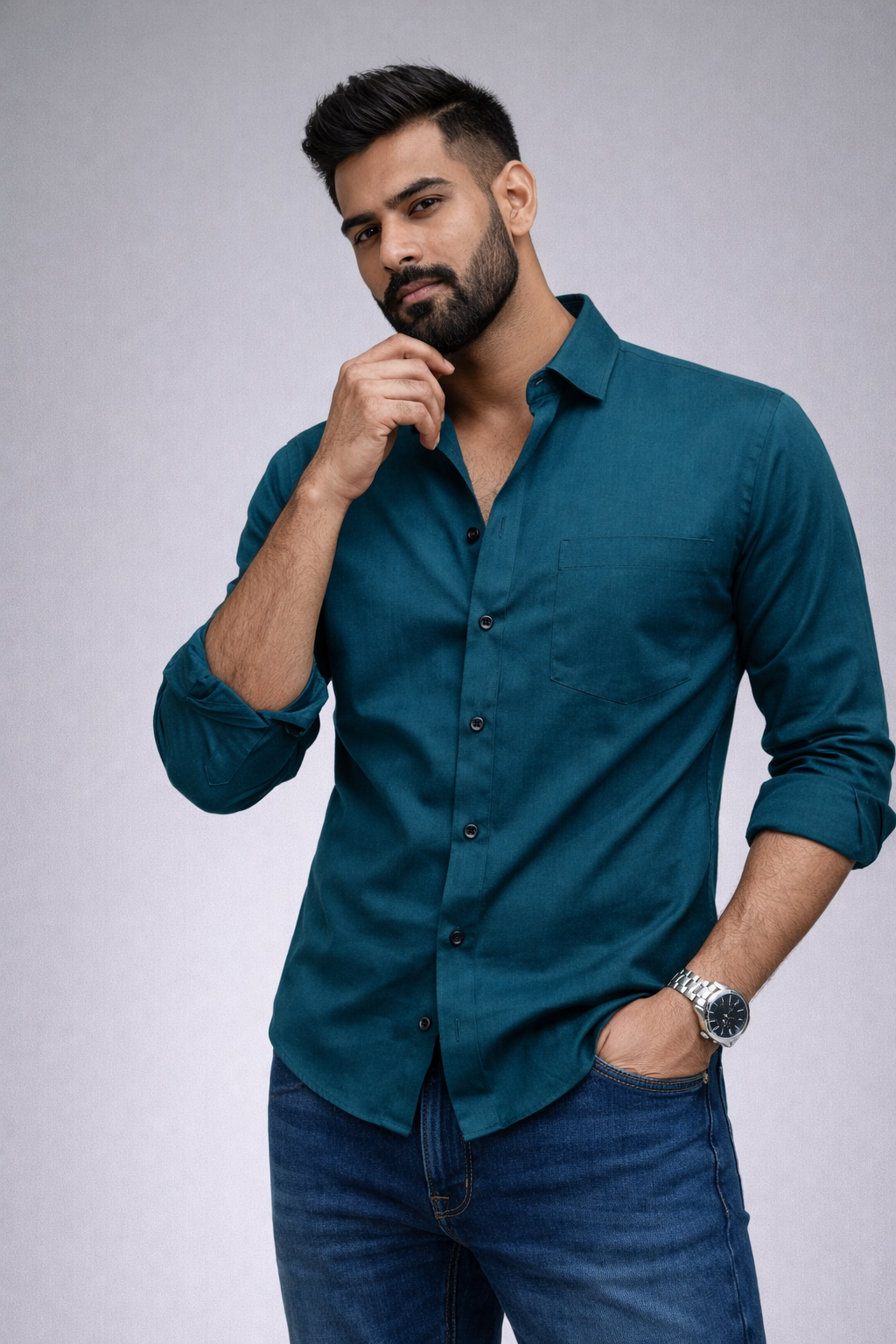 Plain Shirt With Jeans Combo
