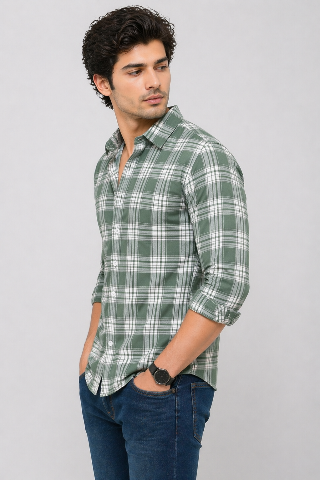 OXFORD CHECKERED SHIRT WITH JEANS COMBO