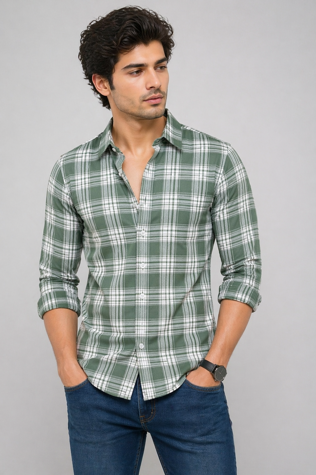OXFORD CHECKERED SHIRT WITH JEANS COMBO