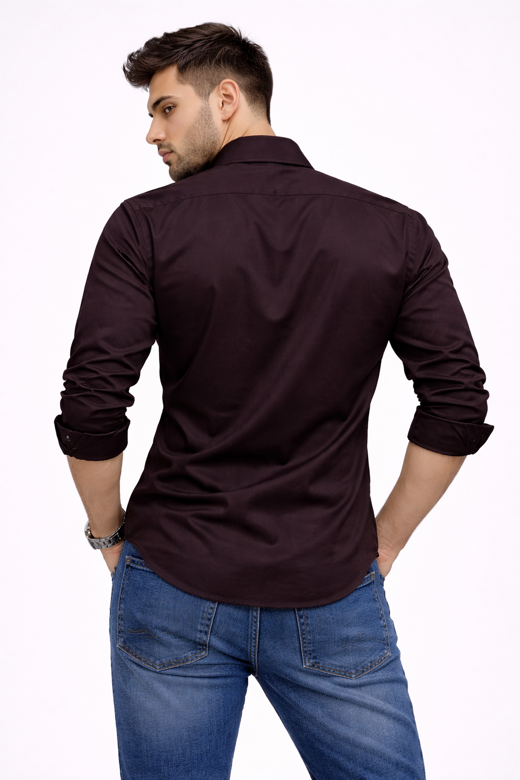 Satin Shirt With Jeans Combo