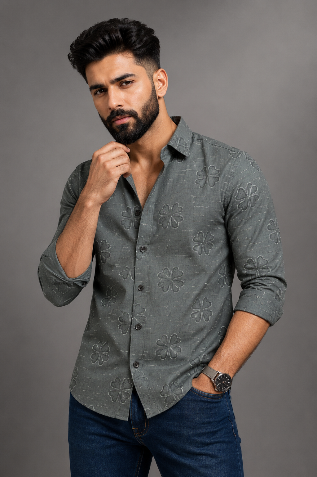 Printed Shirt With Jeans Combo
