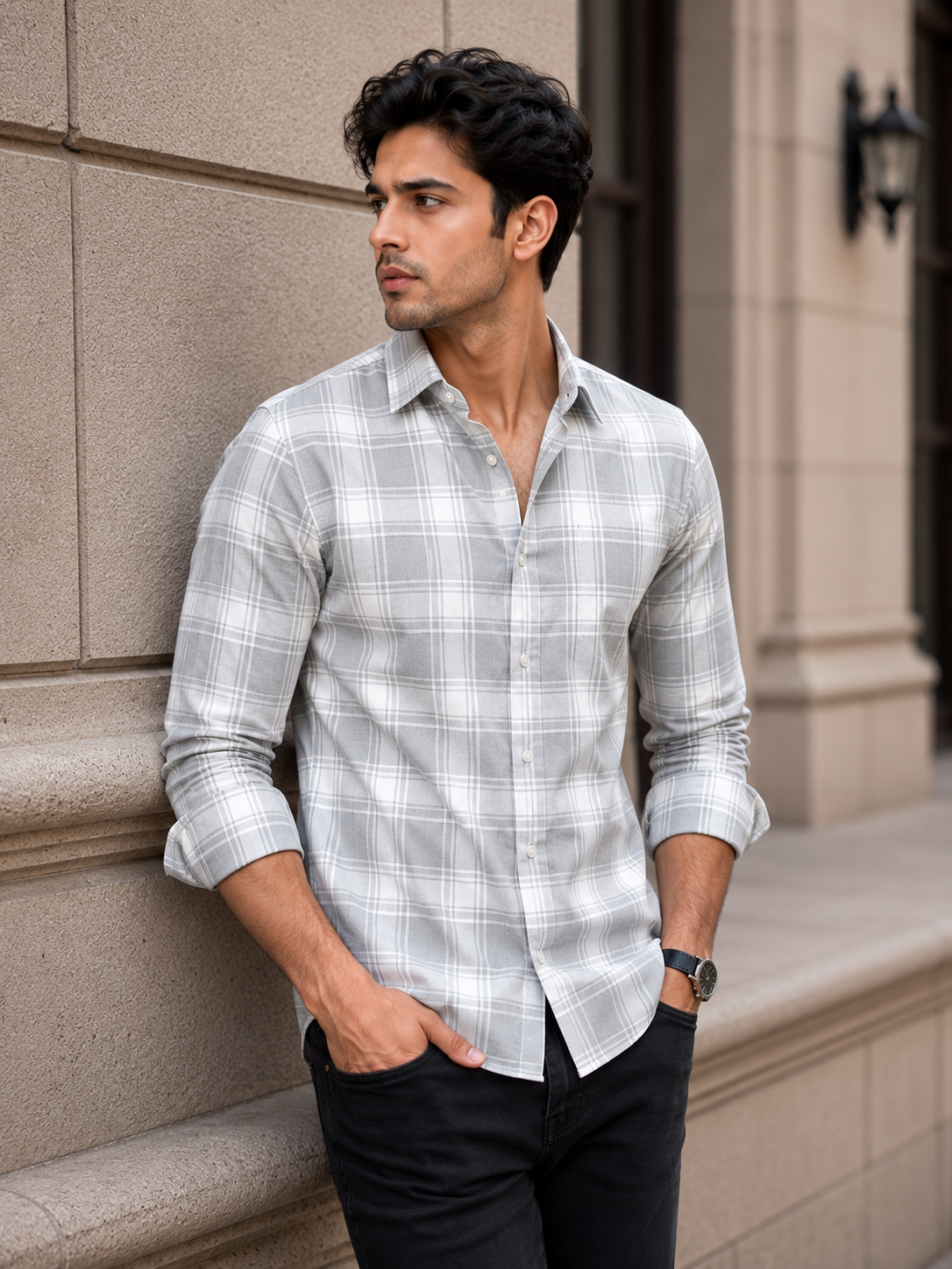 Checks Shirt With Jeans Combo