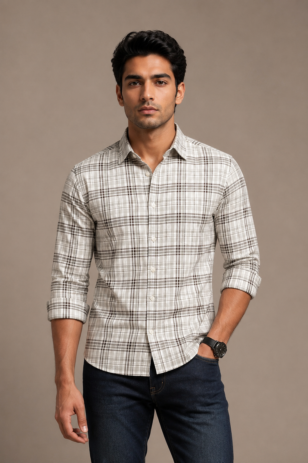Checks Shirt With Jeans Combo