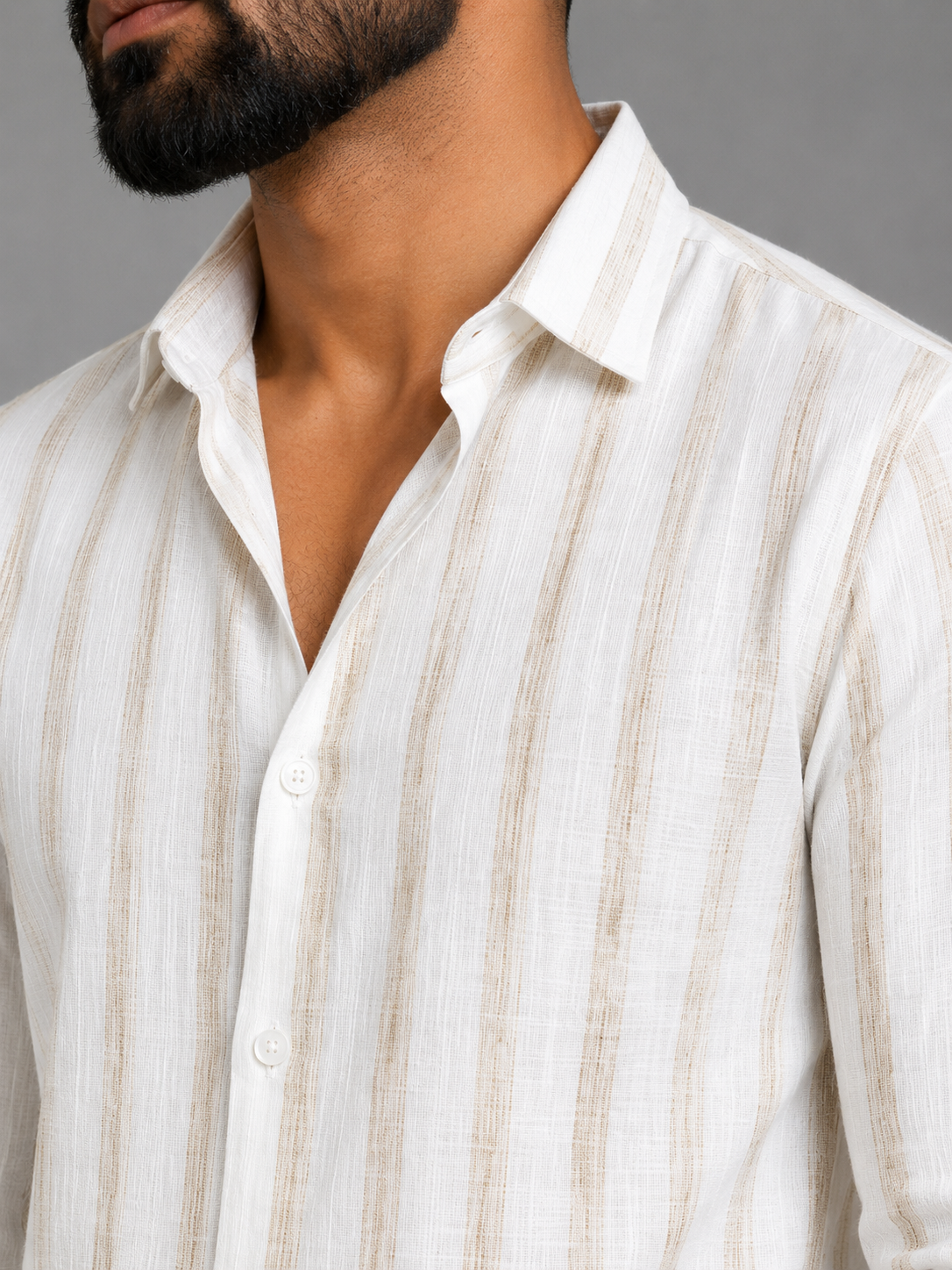 Linen Lining Shirt With Jeans Combo