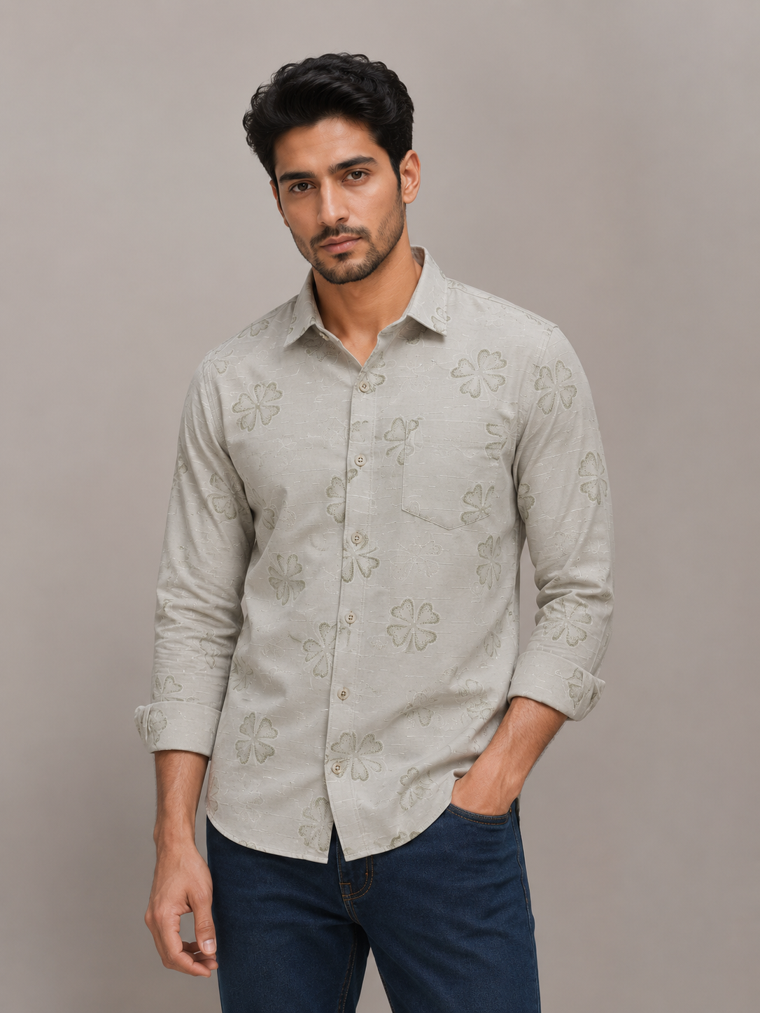 Printed Shirt With Jeans Combo