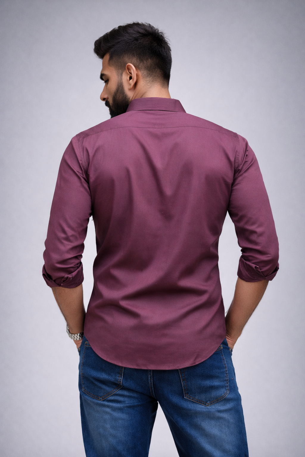 Satin Shirt With Jeans Combo