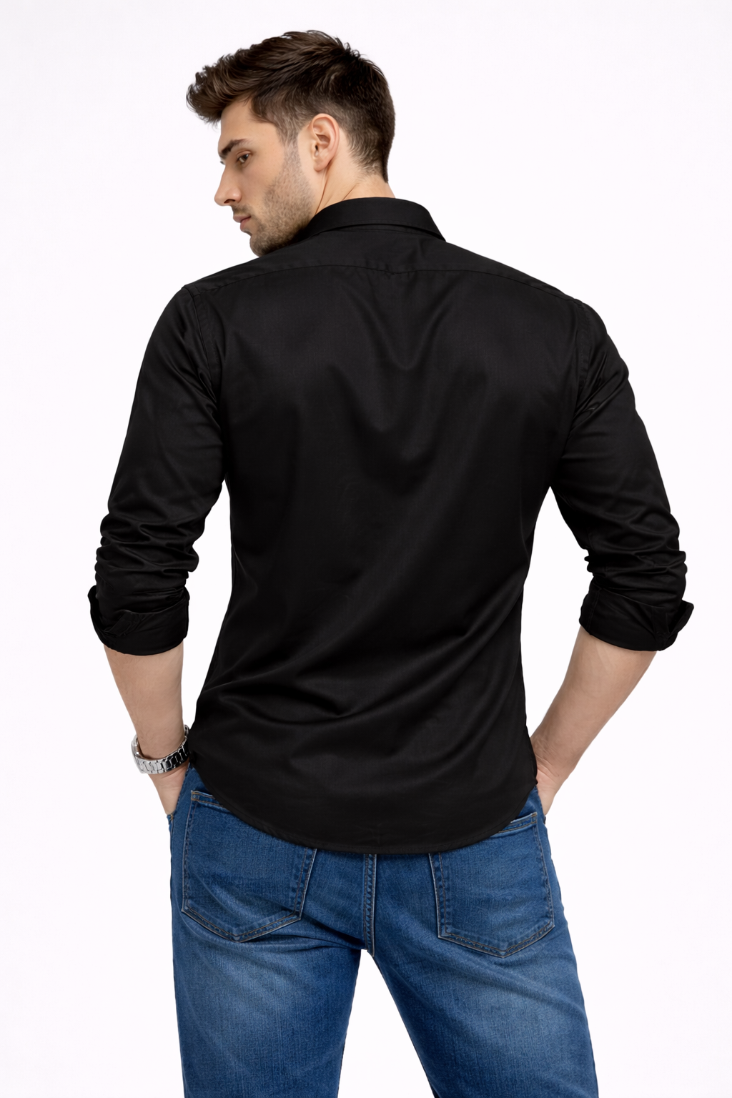 Satin Shirt With Jeans Combo