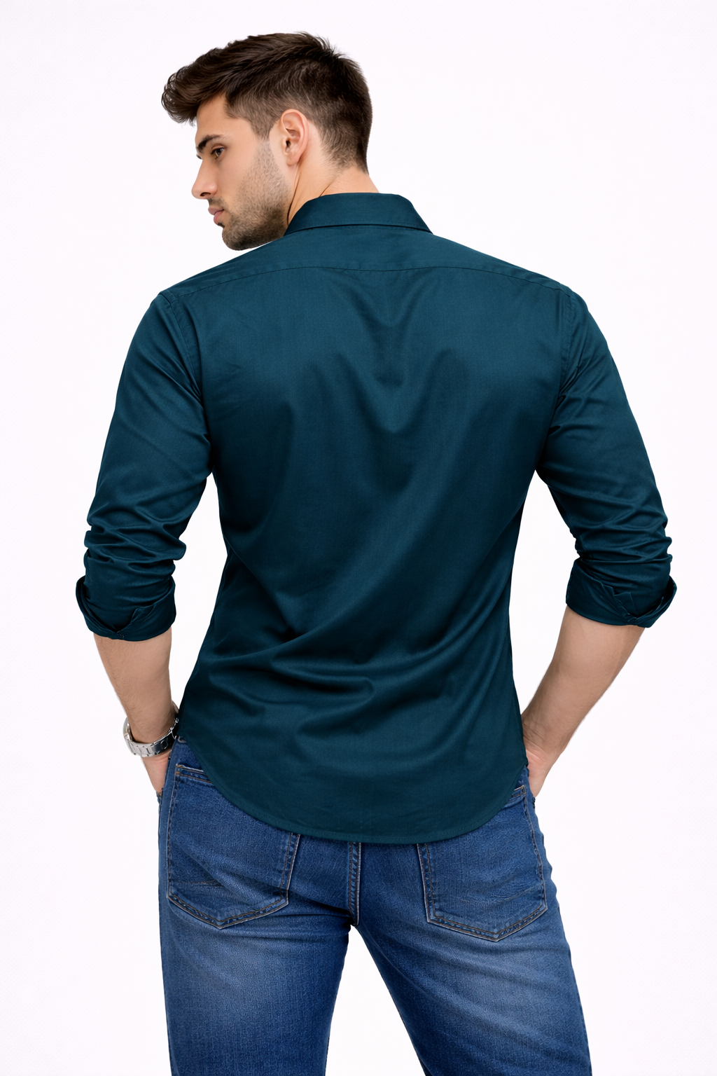 Satin Shirt With Jeans Combo