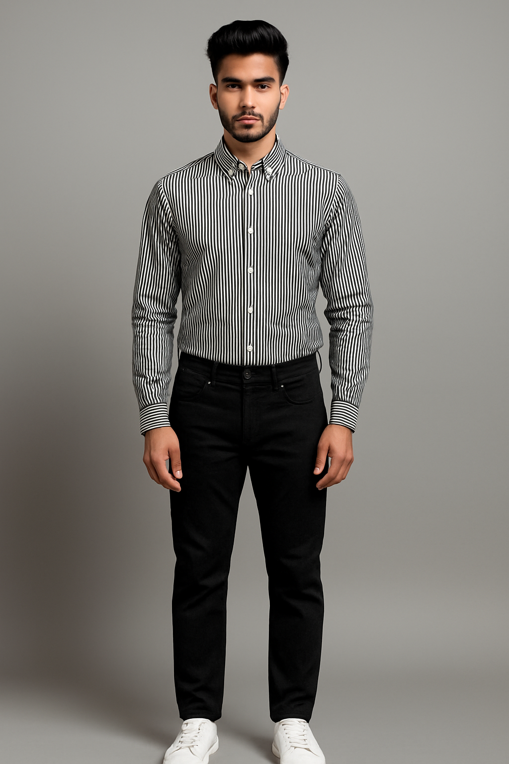 Lining Shirt With Jeans Combo