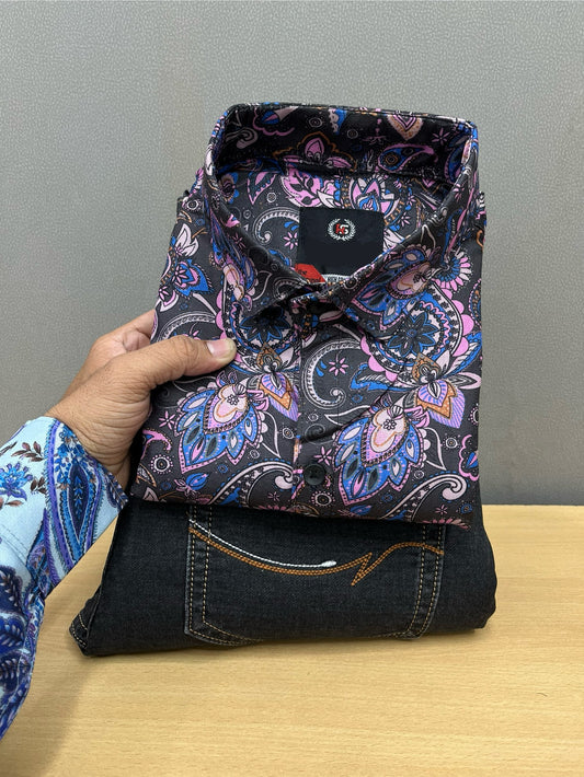 Printed Shirt With Jeans Combo