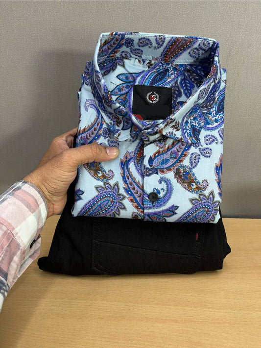 Printed Shirt With Jeans Combo
