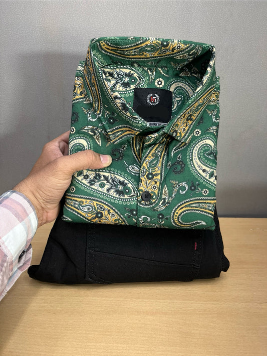Printed Shirt With Jeans Combo