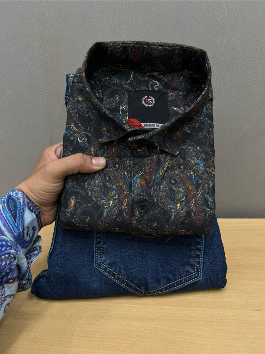 Printed Shirt With Jeans Combo