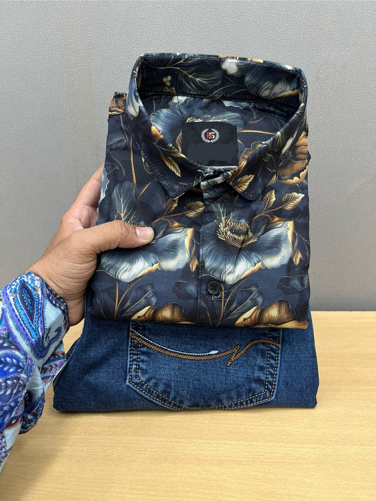 Printed Shirt With Jeans Combo