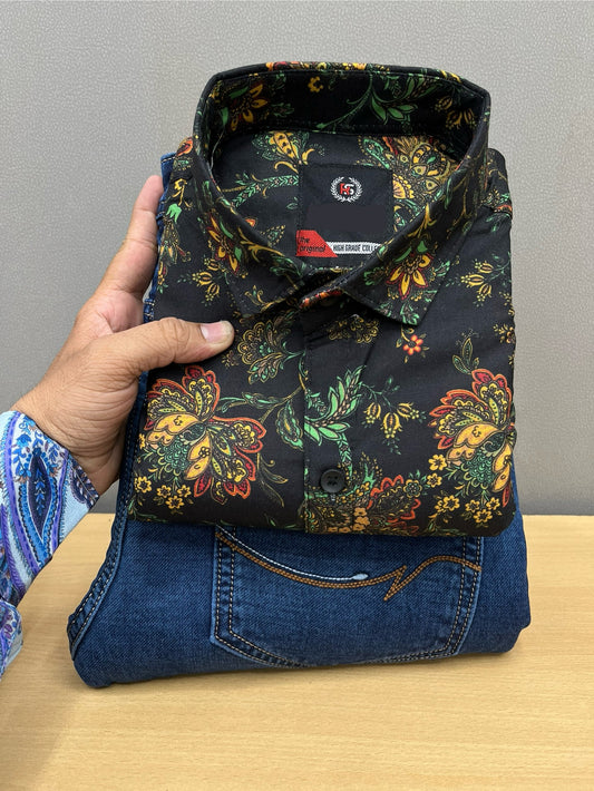 Printed Shirt With Jeans Combo