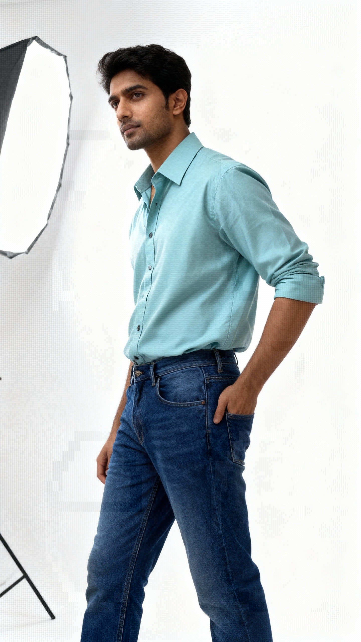 Satin Shirt With Jeans Combo