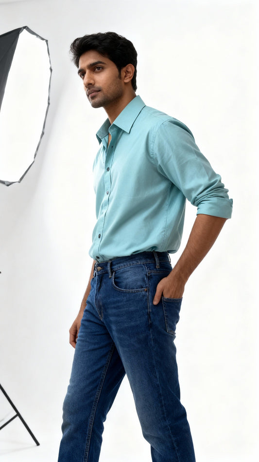 Classic Plain Satin Shirt for Men – Party & Office Wear