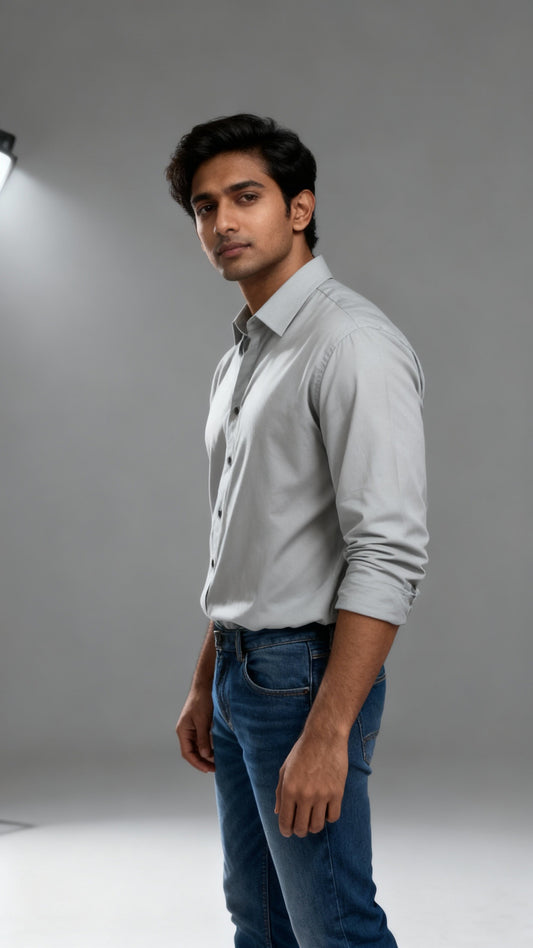 Classic Plain Satin Shirt for Men – Party & Office Wear