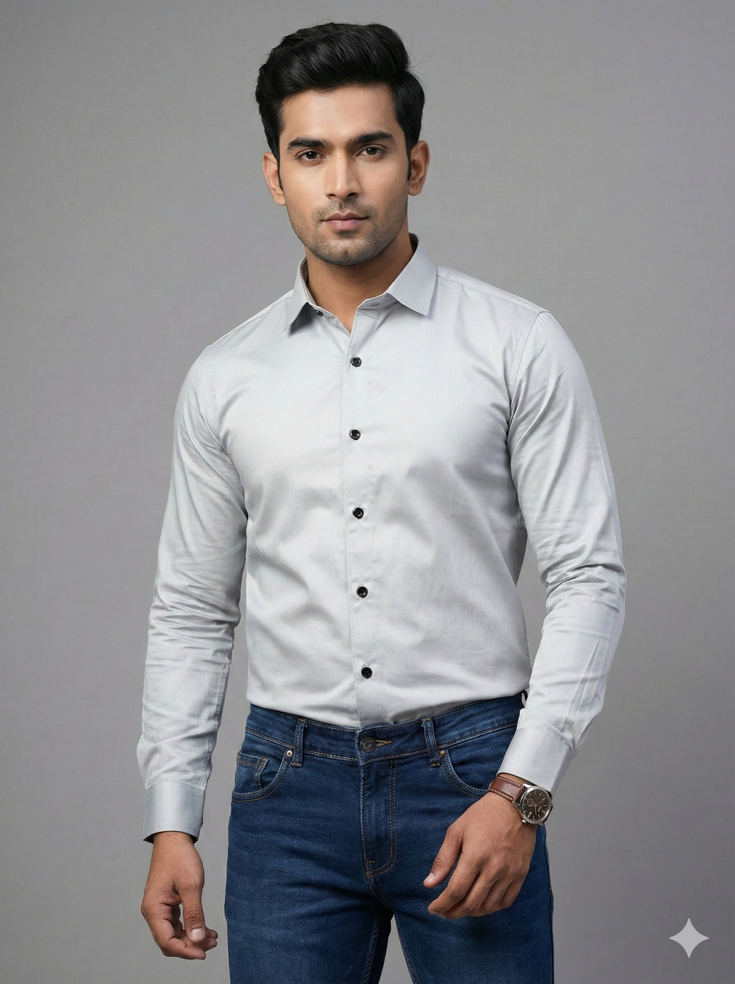 Satin Shirt With Jeans Combo