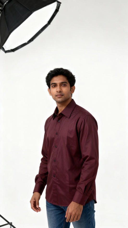 Classic Plain Satin Shirt for Men – Party & Office Wear